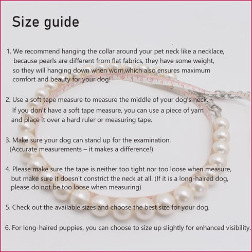 0.55 Inch Big Pearl Dog Collar for Medium Large Dogs, Elegant Adjustable Necklace for Occasions and Garden Parties
