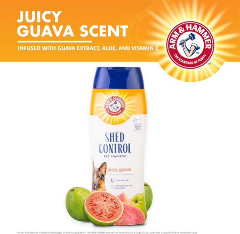 Arm & Hammer Shed Control Shampoo, Juicy Guava Scent, 20 Fl Oz - 6 Pack, Professional Quality De-Shedding