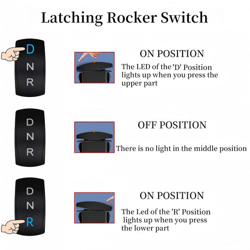 Generic 7Pin 12V-24V 3 D N R Rocker Switch ON-Off-ON Position DPDT Latching Switch, Marine Boat Heavy Duty Toggle