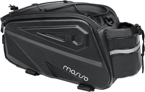 MOSISO Bike Rack Bag, Waterproof Bicycle Trunk Bag, 14L EVA Mountain Bike Rear Seat Bag with Shoulder Strap, Black