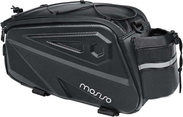 MOSISO Bike Rack Bag, Waterproof Bicycle Trunk Bag, 14L EVA Mountain Bike Rear Seat Bag with Shoulder Strap, Black