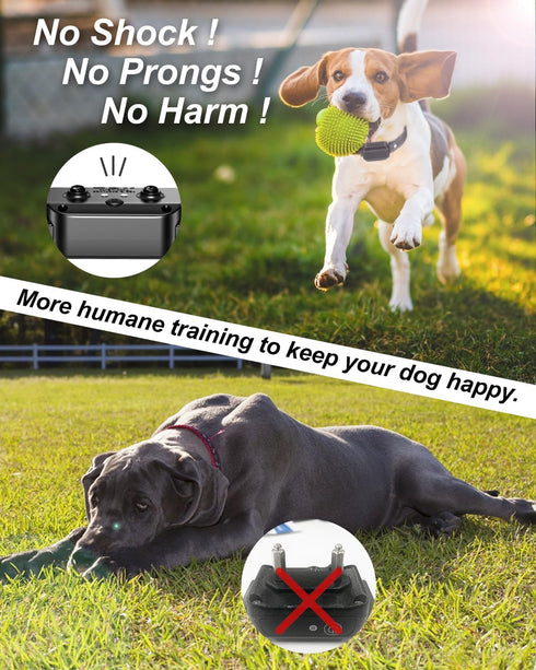 No Shock Dog Training Collar with Remote, 2000ft Range, Waterproof & Rechargeable Vibration Collar for 15-120 lbs
