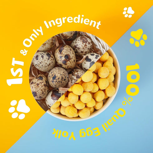 Freeze Dried Quail Egg Yolk Pet Treats, 9.2 oz, Rawhide Free, Gluten & Grain Free