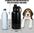 AGH Dog Water Bottle, 32oz Portable Dog Water Bottle with Detachable Bowl Food Feeding, Double Wall Vacuum Flask Stainless Steel Dog Travel Water Bottle for Walking and Hiking, Black