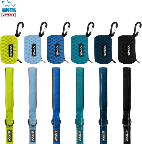 Best Pet Supplies 2-Pack Dog Poop Bag Holder, Reusable Mesh Dispenser Pouch for Travel and Outdoor Use, Turquoise