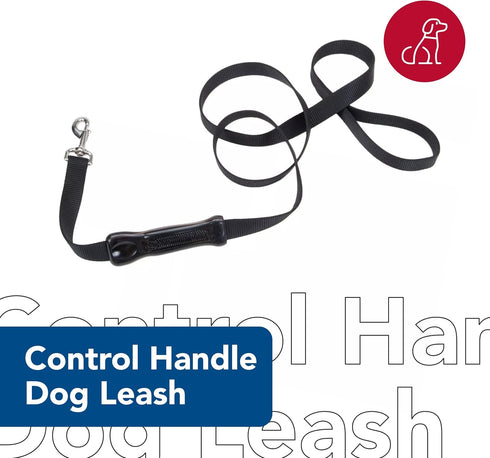 Coastal Pet Insta-Grip Control Handle Dog Leash, Adjustable Traffic Leash for Training, Blue, 1" x 6'