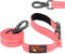 Puppy Love Reflective Dog Leash; 5ft for Medium and Large Dogs, Soft Nylon with Padded Handle (Pink)