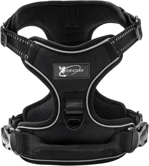 Dog Harness No-Pull Adjustable Vest - 3M Reflective Oxford Material for All Sized Dogs (Small, Black)