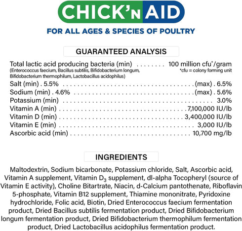 8 oz Immune Pivotal Feeds Chickn Aid Poultry Supplement Electrolytes, Probiotics & Vitamins for Chickens, Ducks