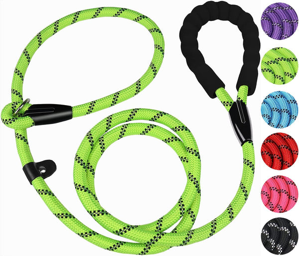 6 FT Heavy Duty Dog Leash, Durable Rope with Comfortable Padded Handle for Small Medium Large Dogs, Green