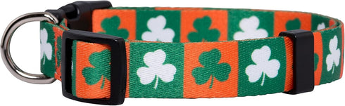 Native Pup St Patricks Dog Collar - Adjustable Green Shamrock Pet Collars for Small, Medium, Large Breeds