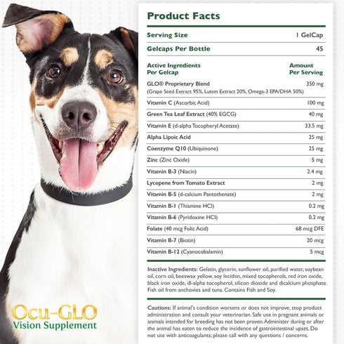 Ocu-GLO Vision Supplement for Medium to Large Dogs, 45ct