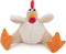 goDog Checkers Fat Rooster Dog Toy, Squeaky Plush, White, Small, Chew Guard Technology