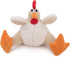 goDog Checkers Fat Rooster Dog Toy, Squeaky Plush, White, Small, Chew Guard Technology