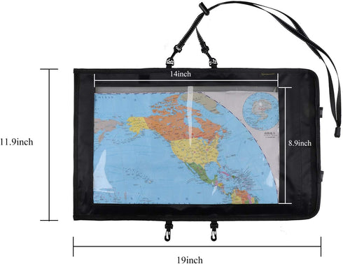 KOSIBATE Waterproof Map Case, Military Hiking Pouch Holder with Clear Window & Lanyard