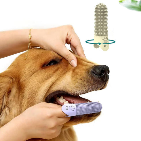Generic 360 4-Pack) Silicone Finger Toothbrush for Dogs & Cats - Oral Care, Breath Freshening, Tartar & Stain Removal