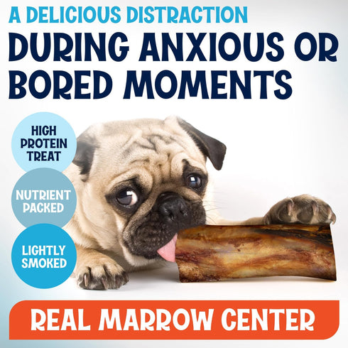 3" (12 Pack) Beef Marrow Bones for Dogs, Bone, Long Lasting Stuffed Treats, Tasty and Healthy Snack for Small