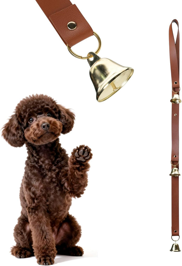 BOUYOTA Dog Door Bells for Potty Training, Big Brass Puppy Housebreaking Bell with