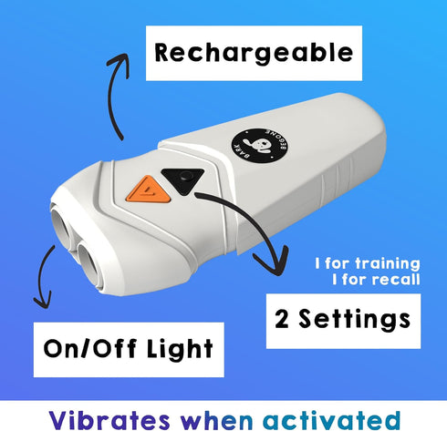 NEW 2024 Bark Begone Rechargeable Dog Trainer - Anti Barking Device, Ultrasonic Emitter, Long Range, Correct Poor