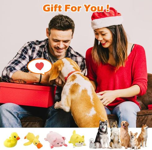 2024 Eadwe Cute Plush Dog Toy, New Durable Squeaky Pig Sound Toy for Dogs, Fun and Engaging Chew Toy for French