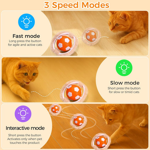 4 VIWIK Cat Toys for Bored Indoor Adult Cats, Interactive Automatic Motion Activated Kitten Ball Toy, Hide and Seek