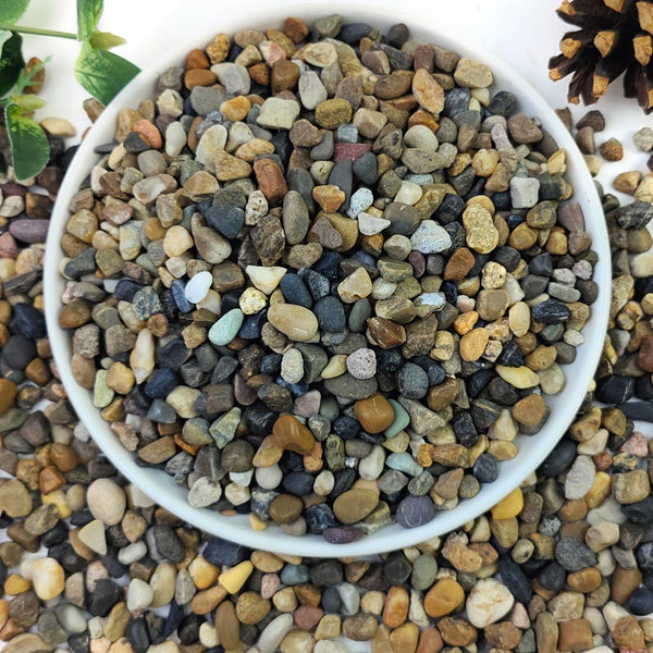 2lbs Natural River Rocks, 1/4" Aquarium Gravel, Decorative Pebbles for Plants, Fish Tank, Cactus, Indoor Water Fountains
