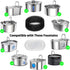 8 Pack Cat Water Fountain Filter Replacement, 4 Carbon Filters & 4 Pre-Filter Sponges for Stainless Steel Fountain