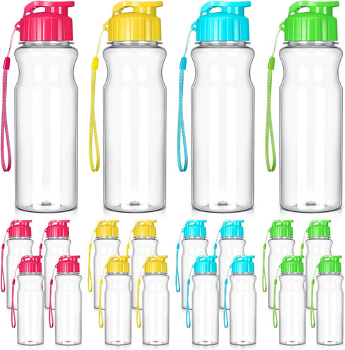 Tioncy 20 Pieces Plastic Water Bottles for Kids | 17 oz Reusable Leakproof Drink Bottles for Outdoor