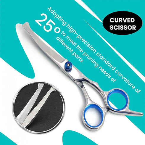 7 1 Set MEDUWEDU in Dog Grooming Scissors with Safety Round Head, Sharp and Durable, with Two Stainless Steel Combs