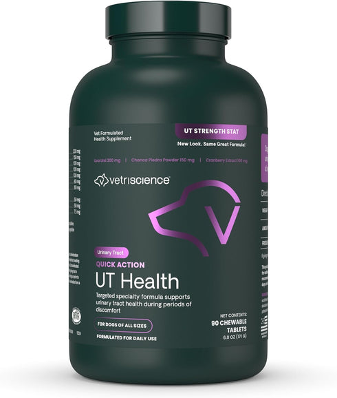VetriScience Laboratories UT Strength STAT for Dogs, Urinary Tract Support, 90 Chewable Tablets