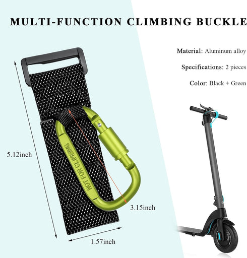 Sbulhia 2PCS Headsets Hook for Hanging Helmet Goggle Bags, Heavy Duty Carabiner Clip, Adjustable Strap Hook for Scooter
