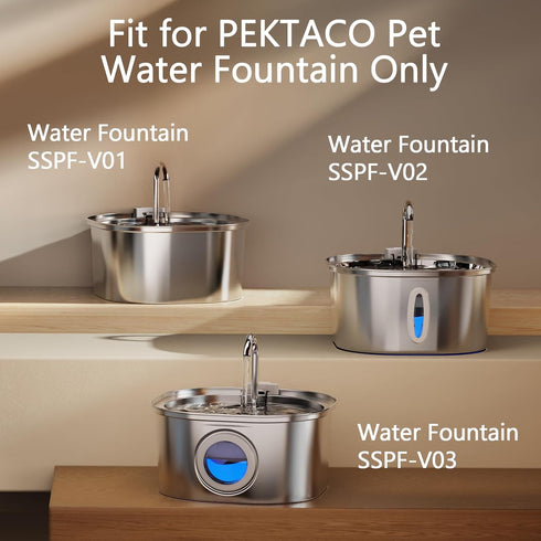 3.2L/108oz 6 Pack 6 PEKTACO Cat Water Fountain Replacement Filters & Pre-Filter Sponges for Automatic Pet Fountain, Dog