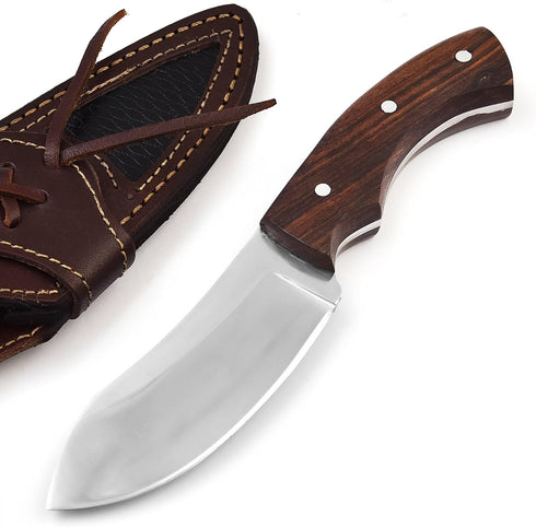 Nessmuk Knife Bushcraft Knives, 8.75 Inches Fixed Blade Hunting Knife, Outdoor Survival Knife with Sheath
