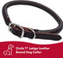 Coastal Pet Circle T Latigo Leather Round Dog Collar - Handcrafted Leather Pet Collar for Dogs - Comfortable Dog Collar for Dogs with Long Hair or Sensitive Skin - 3/8" x 12"