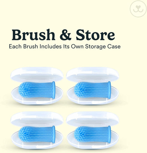360 4-Pack Jasper Dog Toothbrush, Degree Dog Tooth Brushing Kit, Cat Toothbrush, Canine Dental Care & Teeth Cleaning