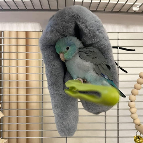 Corner Fleece Bird Blanket for Cage, Cozy Snuggle Hut Warm Bird Nest House Bed for Parrots, Small Conures, Lovebirds