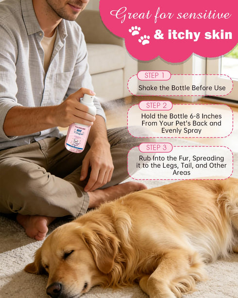Dog Perfume & Pet Cologne - Long Lasting Baby Powder Scent | Alcohol-Free & Safe if Licked | Water-Based Deodorizer