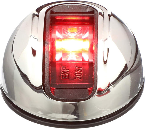 NV3012SSR-7 2-Mile attwood LightArmor Vertical Surface Mount Navigation Light, Red LED Lighting, Round Stainless