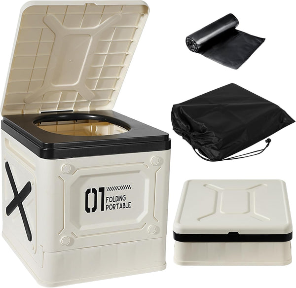 Muopay Portable Toilet for Camping, Portable Toilet for Car, Portable Folding Toilet with