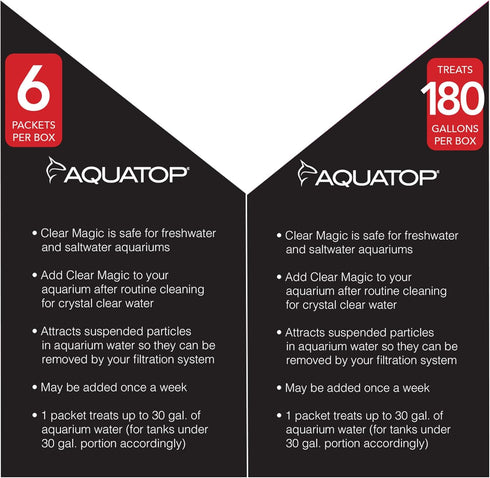 Aquatop Clear Magic Water Polisher - 6 Pack Aquarium Cleaner for Freshwater & Saltwater Tanks