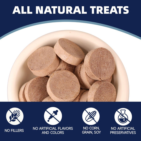 96% 8.1 oz Freeze Dried Beef Patties for Dogs & Cats, High Protein Dog Training Treats, Snacks & Food Toppers Real Beef