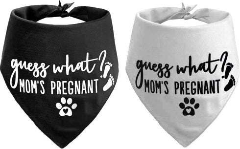 PICKUPIK Guess What? My Mom is Pregnant, Pregnancy Announcement Dog Bandana Large