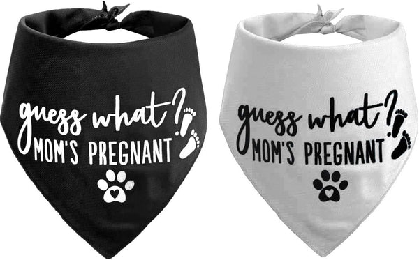 PICKUPIK Guess What? My Mom is Pregnant, Pregnancy Announcement Dog Bandana Large