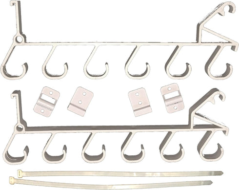 Storage Rack for Garage Doors with Hooks for Fishing Rods, Kayak Paddles, and More