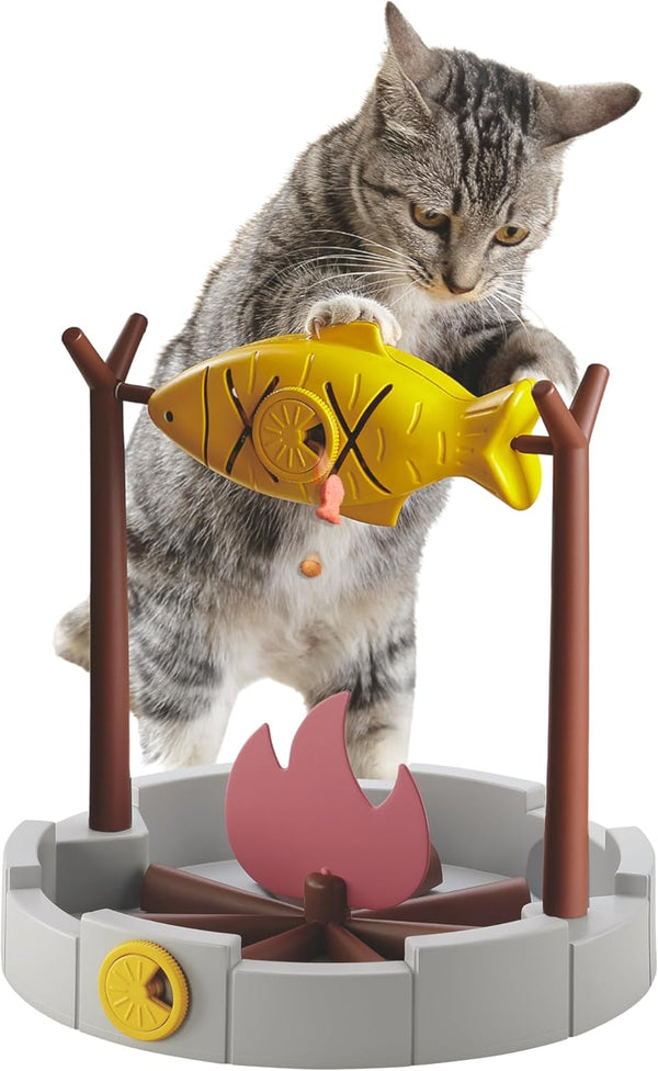 PetPals Cat Slow Feeder, Treat Dispenser - Interactive Cat Puzzle Toy for