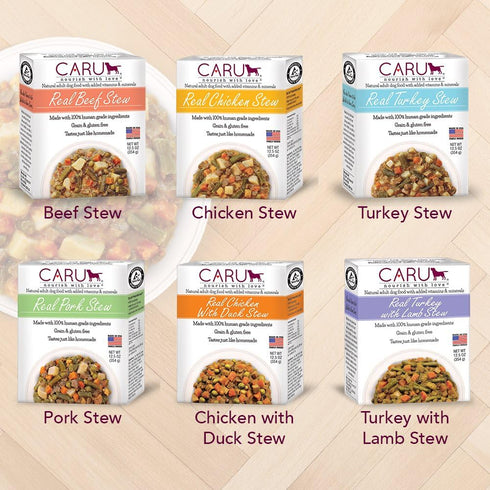 Caru Real Turkey Stew For Dogs, Natural Adult Wet Dog Food With Added Vitamins, 12.5 Oz