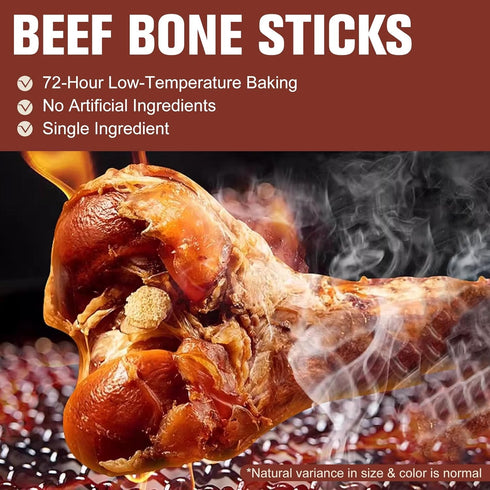 FurBite 2-Pack 3x8in Single Ingredient Beef Bones for Dogs - Natural Grass-Fed Dog Bones Long Lasting Chew