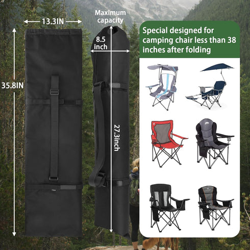 Homakover 38 Inch) Carrying Bag For Folding Camping Chair, Foldable Large Mouth Folding Chair Storage Replacement Bag
