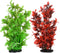 CNZ 2-Pack Aquarium Decor Fish Tank Decoration Ornament Artificial Plastic Red/Green 15-inch Tall by CNZ