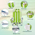 300lbs Folding Beach Chair for Adults, Outdoor Beach Portable Lawn Chair Camping High Back Chairs with Hard Armrest